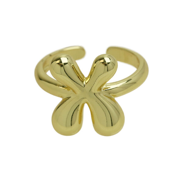 Golden smooth bubble balloon bubble cute chubby 26 letter ring - Image 29