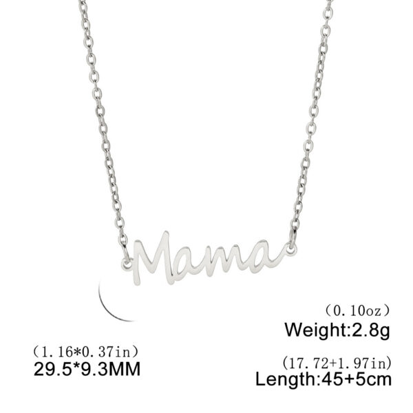 Cut titanium steel hollow Mama pendant 304 stainless steel necklace - Image 4