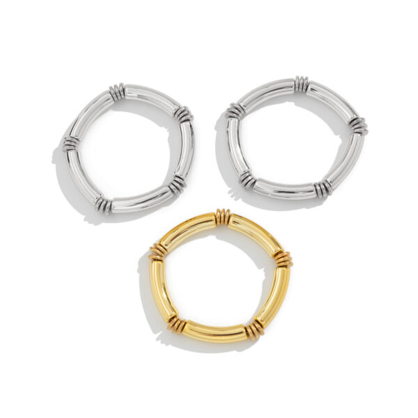 Fashionable irregular CCB bent tube bracelet with simple smooth surface Bracelet set new style - Image 5