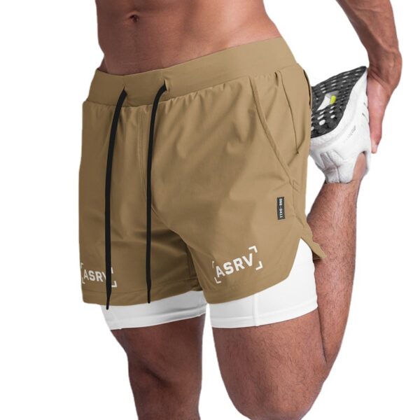 Wear Summer Sports Shorts Men's Fake Two-Piece Quick-Drying Double-Layer Basketball Pants Anti-Running Training Five-Point Pants