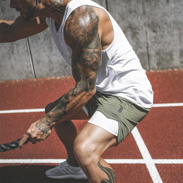 Men's 2 in 1 Running Shorts Mens Sports Shorts Quick Drying Training Exercise Jogging Gym Shorts with Built-in pocket Liner - Image 6