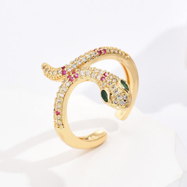 European and American snake shaped opening ring female INS niche personality ring - Image 2