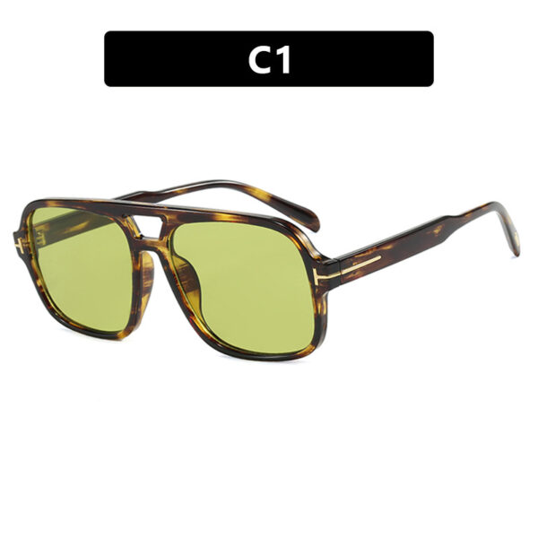 Pilot retro double beam sunglasses, new high-end sunglasses, UV resistant sunglasses, trendy - Image 2