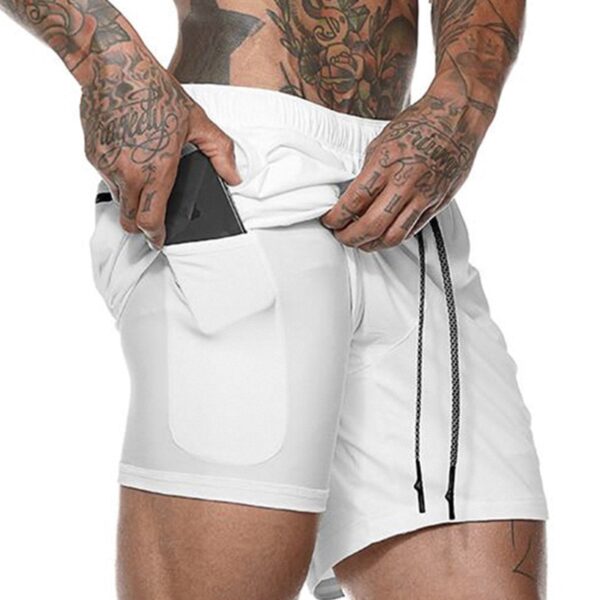 Men's 2 in 1 Running Shorts Mens Sports Shorts Quick Drying Training Exercise Jogging Gym Shorts with Built-in pocket Liner - Image 3
