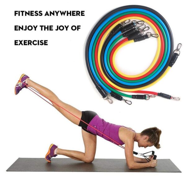 Resistance Bands 11 PCS Fitness loop ropes Tubes pull up Set Gym Equipment Exercise Handles trainer latex Yoga - Image 2