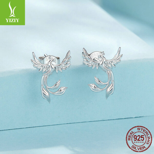 Silver Charm Original Confident Charm Phoenix Element Silver Ear Nail Female Elegant Temperament s925 Silver Ear Nail Earrings - Image 5