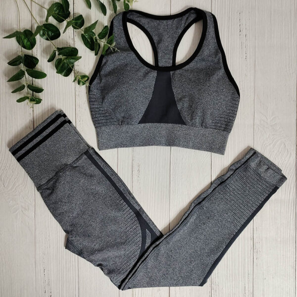 Women Yoga Sets 2 Piece Sport Gym Suits Wear Seamless Running Clothes - Image 9