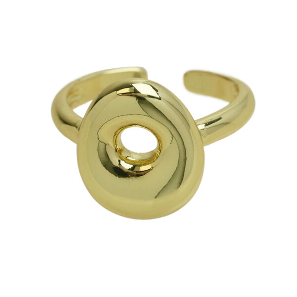Golden smooth bubble balloon bubble cute chubby 26 letter ring - Image 20