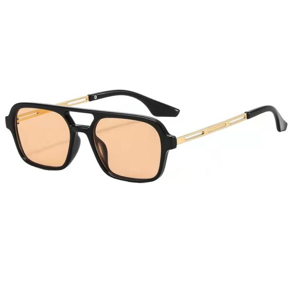 Double Beam Hollow Sunglasses New Retro Net Red Concave Shape Square Sunglasses - Image 9