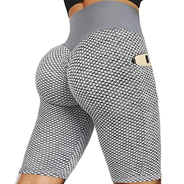 Sexy Women's Sports High Waist Shorts Pockets Leggings Push Up Gym Jogging Running Shorts - Image 3