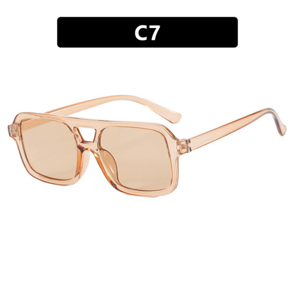 Square small frame double beam sunglasses, new driving sunglasses for women, UV resistant beach sunglasses - Image 12