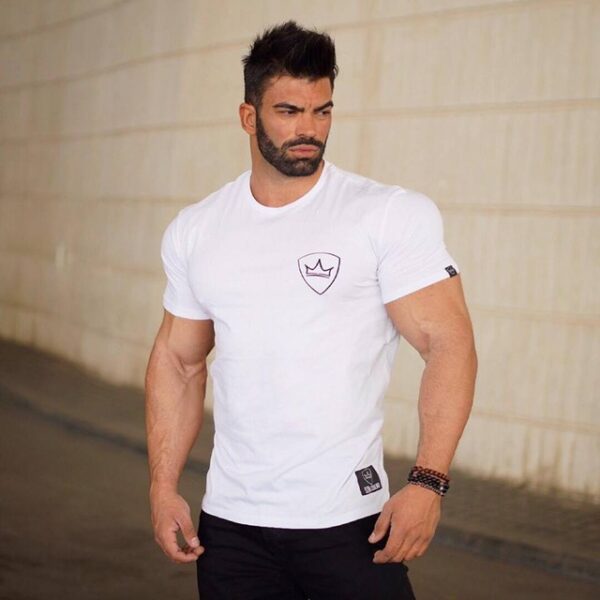 Sport T Shirt Men Cotton Dry Fit Gym Training Tshirt Men Rashgard Running Shirt Sportswear Sport Bodybuilding Shirt Fitness Top - Image 20