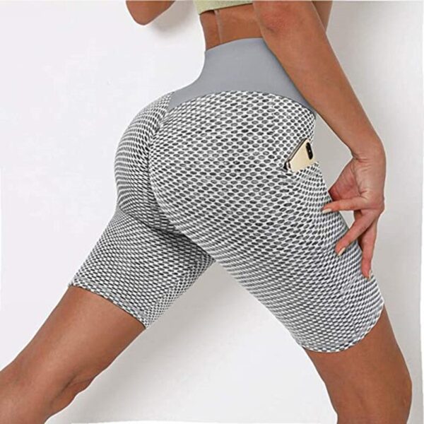 Sexy Women's Sports High Waist Shorts Pockets Leggings Push Up Gym Jogging Running Shorts - Image 6