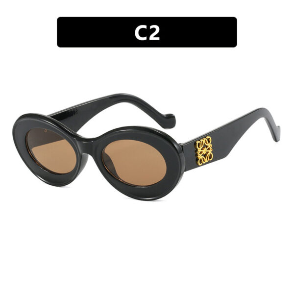 Street Fashion Cat Eye Elliptical Luxury Sunglasses Party New Driving Sunscreen Trendy Ink - Image 7