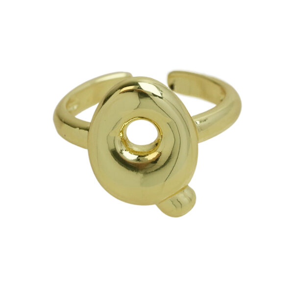 Golden smooth bubble balloon bubble cute chubby 26 letter ring - Image 22