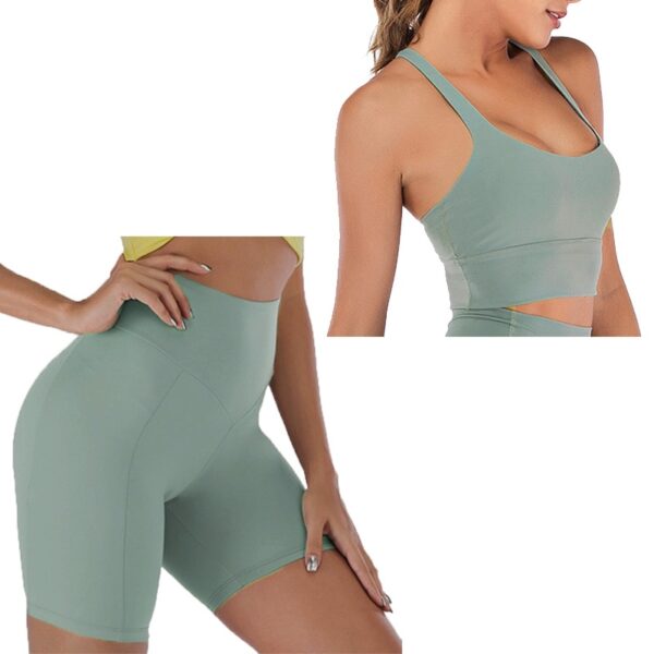 Yoga Set Short Women Fitness Set Yoga Outfit For Women 2 Piece Gym Suit Sports Bra Sets - Image 9