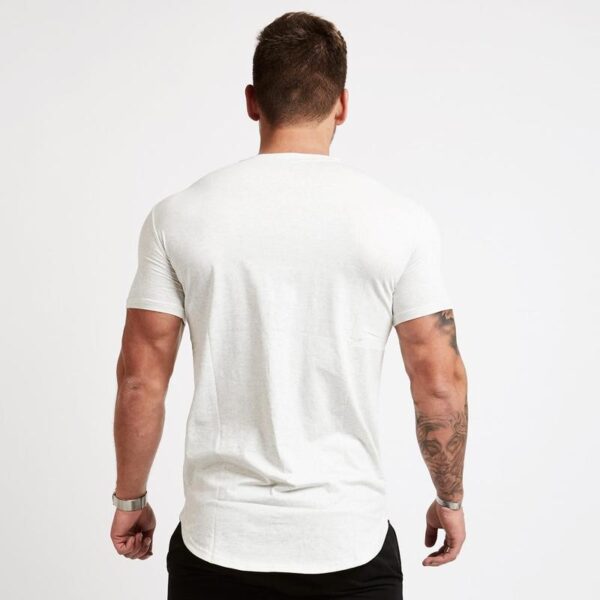 Sport T Shirt Men Cotton O-Neck Gym Training T shirt men Elastic tight Running T shirt Sport Bodybuilding Fitness shirt - Image 6