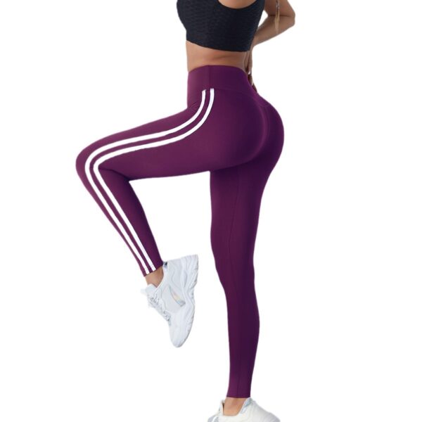 Yoga leggings, women's high waisted and hip lifting, spring and summer slim fit, tight fitting and waist hugging fitness pants for outdoor wear - Image 5