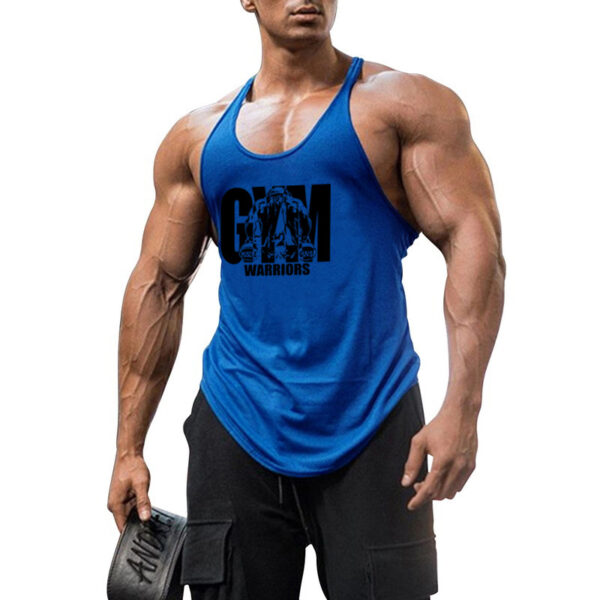 Cotton fitness vest GYM WARRIORS sport deep digging thin shoulder strap shirt - Image 2