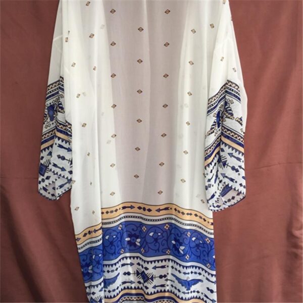 Beach Cover Up Floral Romantic Swimwear Ladies Pareo Beach Cape Sun Bath Beach Wear Dress Chiffon Swimwear Q14 - Image 4
