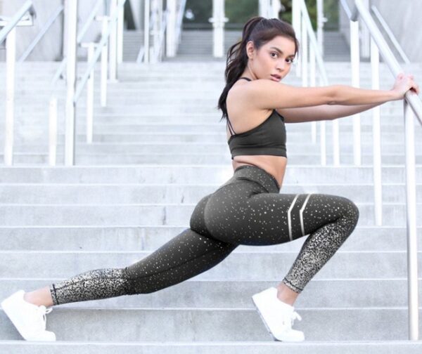 Stamping Yoga Pants Golden High Waist Sports Leggings for Fitness Women's Push Up Gym Tights - Image 10