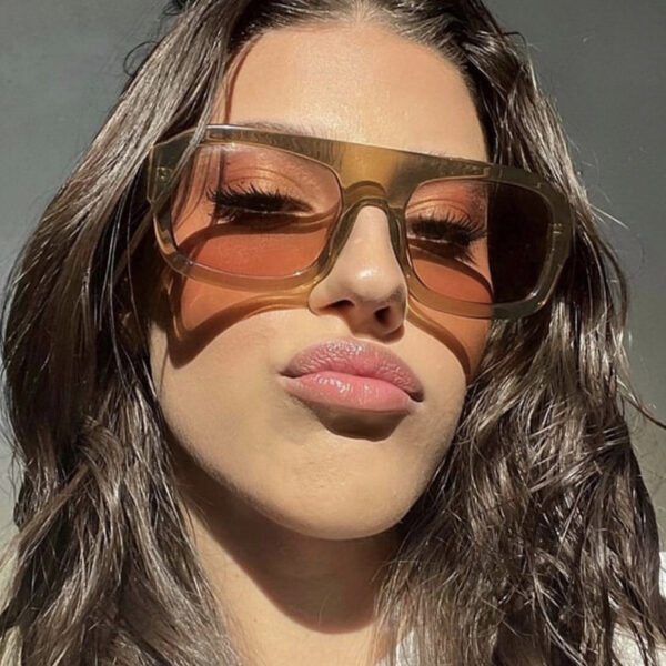 Single beam large frame square sunglasses, new personalized sunglasses, cross-border sunglasses, women's Instagram, same trend - Image 3