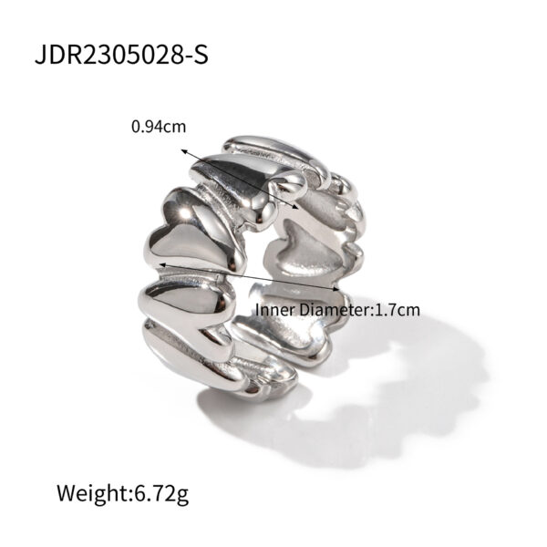 Fashion Trend Love Ring Women's Simple Design Stainless Steel Jewelry - Image 7