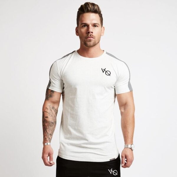 Sport T Shirt Men Cotton O-Neck Gym Training T shirt men Elastic tight Running T shirt Sport Bodybuilding Fitness shirt - Image 9