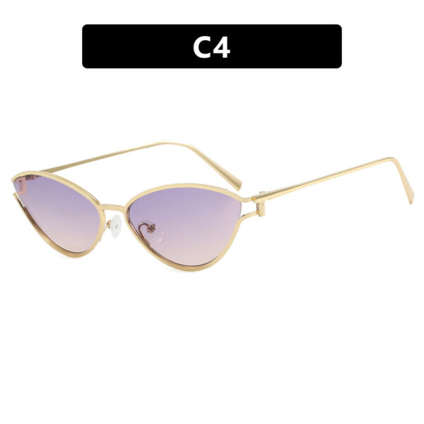 Triangle cat eye sunglasses with hollowed out high-end feel, new personalized sunglasses, trendy metal sunglasses - Image 9