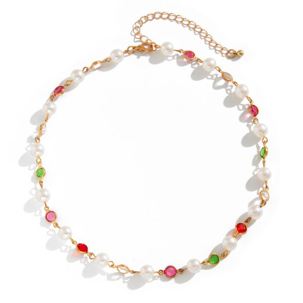 Fashionable tassel Y-shaped chain necklace for women, simple and multi-layered oil dripping bead collarbone chain - Image 5