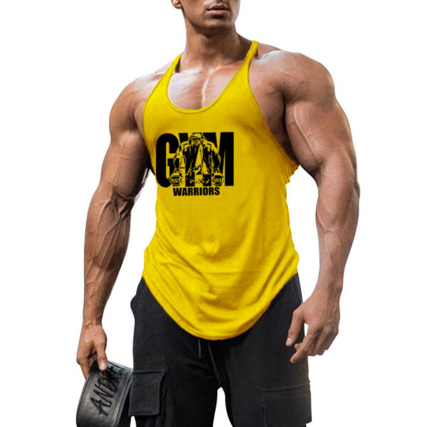 Cotton fitness vest GYM WARRIORS sport deep digging thin shoulder strap shirt - Image 4