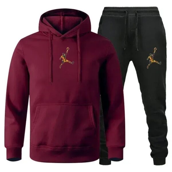 European and American new sports men's hoodie set sports hoodie - Image 29