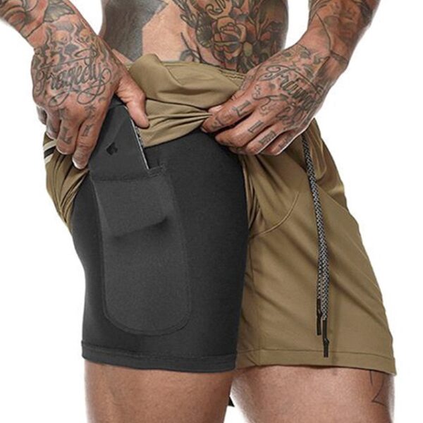 Men's 2 in 1 Running Shorts Mens Sports Shorts Quick Drying Training Exercise Jogging Gym Shorts with Built-in pocket Liner - Image 8
