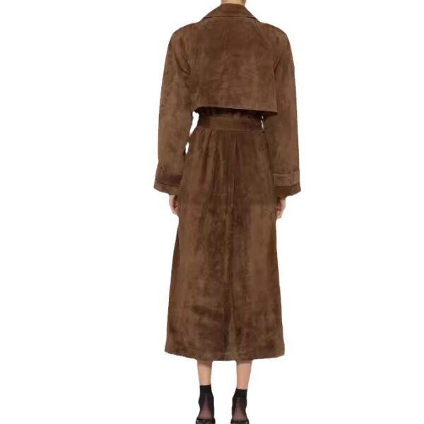 Flip collar large Lace up waist extended coat jacket Trendy Long Sleeve Women Women Jackets Coat - Image 5