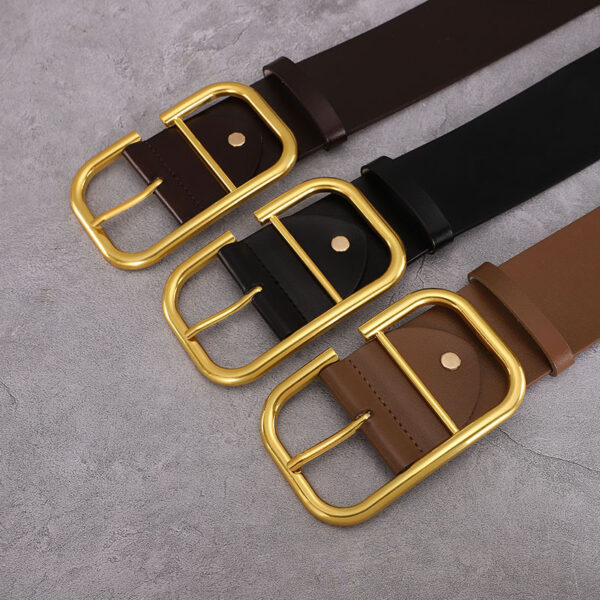 Ladies' cowhide wide waistband waistband decorative skirt windbreaker belt waistband - Image 3