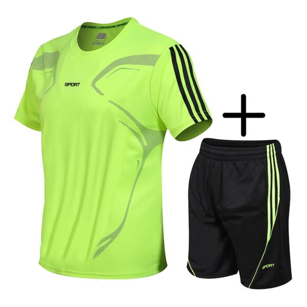 5XL Running T Shirt Sport GYM Tshirt Short Sleeve Football Basketball Tennis Shirt Quick Dry Fitness Sports Set Suits Sportswear - Image 7