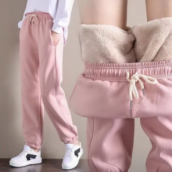 Winter Women Gym Sweatpants Workout Fleece Trousers Solid Thick Warm Winter Female Sport Pants Running Pantalones Mujer