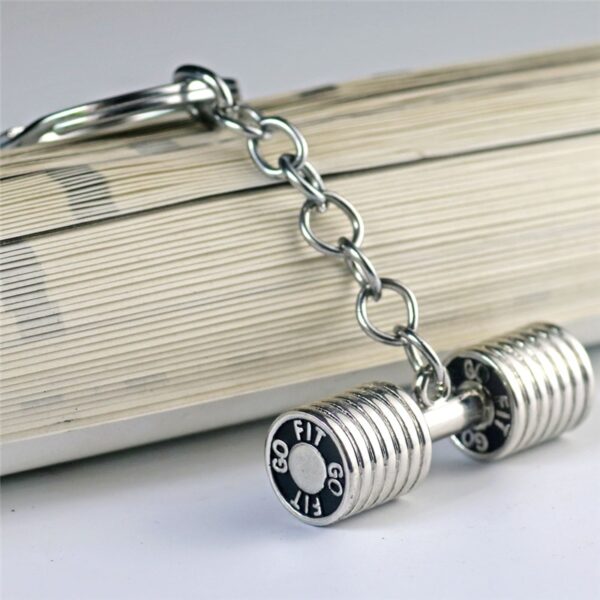 GYM Large Dumbbell Stainless Steel Keychain Sports Fitness Personalized Key Chains for Men Jewelry Gift Customize Wholesale - Image 4