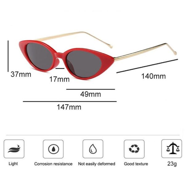 High Quality Women's Fashion Narrow Cat Eye Sunglasses UV400 Fashion Eye Wear narrow sunglasses for  women's fashion Products - Image 6