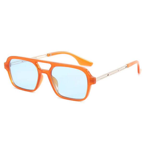 Double Beam Hollow Sunglasses New Retro Net Red Concave Shape Square Sunglasses - Image 4