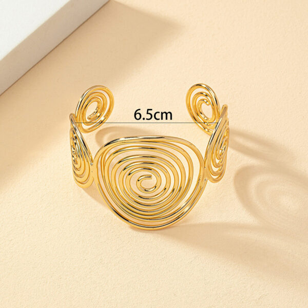 New metal design high-end adjustable bracelet European and American retro personality geometric niche bracelet - Image 6
