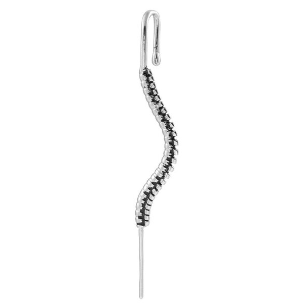 Stainless steel casting tiger snake ear hanging ear clip punk exaggerated puncture ear needle simple diagonal ear - Image 14