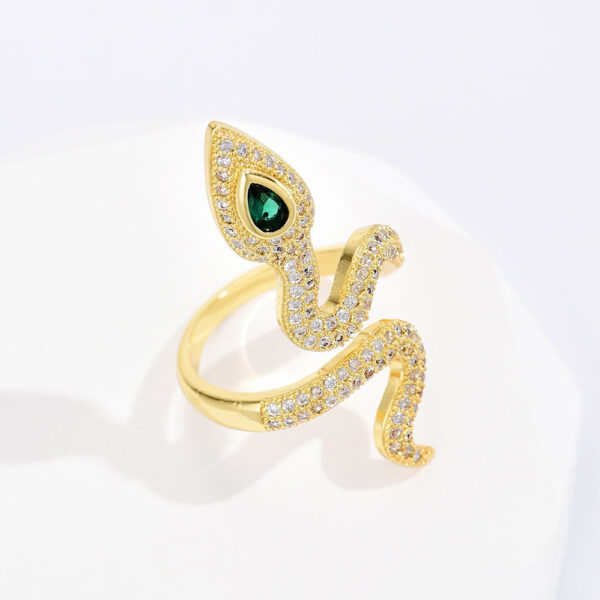 European and American snake shaped opening ring female INS niche personality ring - Image 5