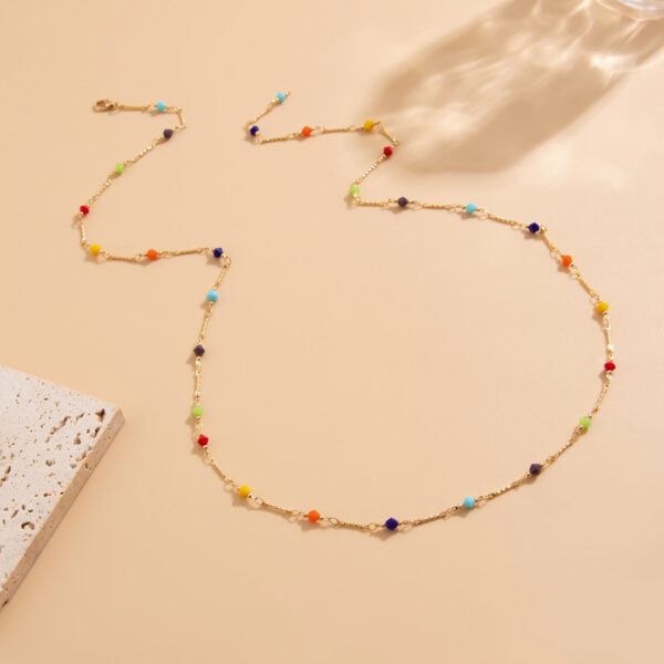Fashionable tassel Y-shaped chain necklace for women, simple and multi-layered inlaid crystal collarbone chain - Image 9
