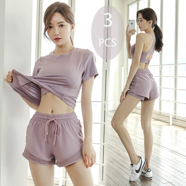 3 Pcs Set Women Yoga Suit Fitness Clothing Sportswear Female Workout Sports Clothes Athletic Running Yoga Sets Gym Clothing - Image 7