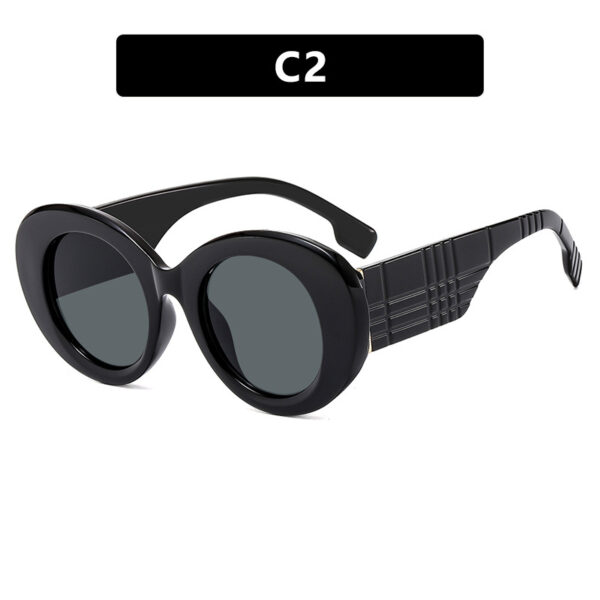Large frame circular sunglasses for street photography Instagram fashion show, modern retro sunglasses - Image 7