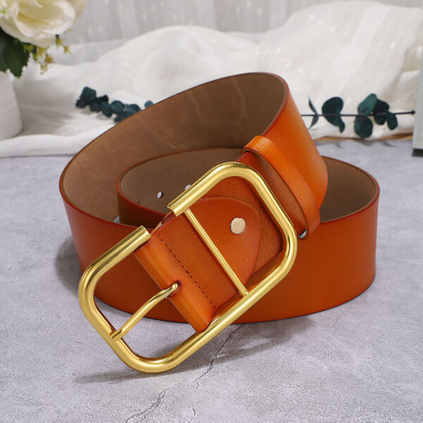 Ladies' cowhide wide waistband waistband decorative skirt windbreaker belt waistband - Image 8