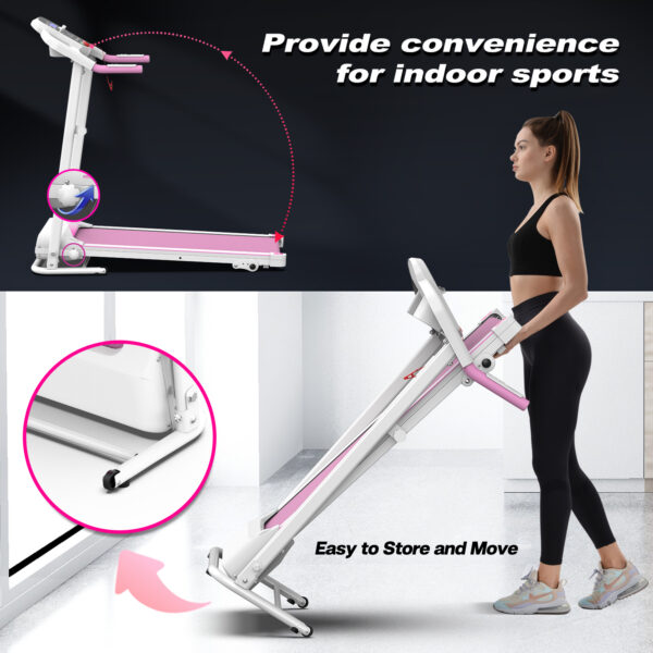 Foldable Treadmill 2.5HP Electric Folding Treadmill Running Walking Machine for Home Gym, Max 265 LBS Weight Capacity - Image 3