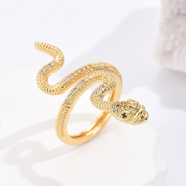 European and American snake shaped opening ring female INS niche personality ring - Image 4