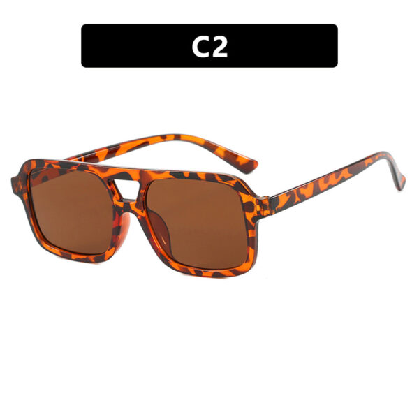 Square small frame double beam sunglasses, new driving sunglasses for women, UV resistant beach sunglasses - Image 7